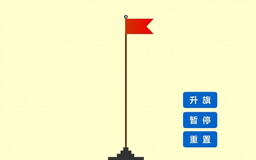 Animate如何用按钮控制升旗动画