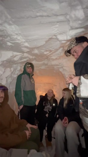 This massive igloo fit 8 people! #igloo #snow #winter #cool #fun #friends