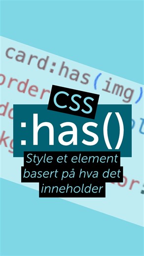 Nå kan du style et element basert på hva det inneholder med :has() i CSS, helt uten JavaScript 🎉 Ta en titt på eksempelet hvor vi styler en hvis den inneholder et bilde 🖼️ Bred støtte i nettlesere ✅ #css #csstips #csshas #cssselectors #techtok #moderncss #qrosskurssenter #qross | Qross Kurssenter