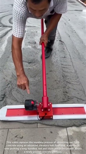 Perfecting the Concrete Path: High-Efficiency Vibratory Bull Float in Action #shorts 🛠️🚜