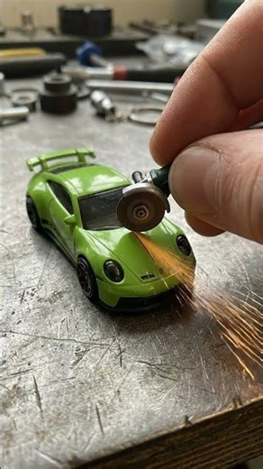 Can a Mini Chainsaw Cut a Bright Super Car Model? #satisfying