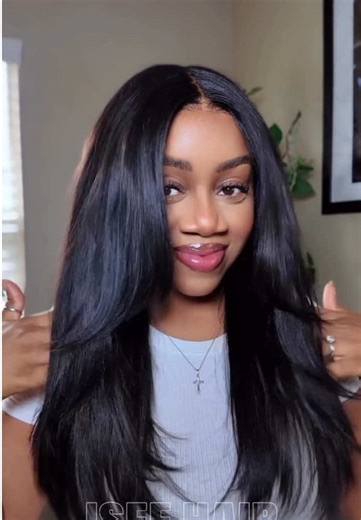 Silk Press Hair Transformation with Yaki Straight Wig