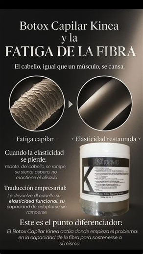Botox Capilar con Infusión de Colágeno El Botox Capilar Kinea es un tratamiento profesional diseñado para reparar, hidratar y rejuvenecer la fibra capilar desde la primera aplicación. ✨ ¿Qué hace por tu cabello? 💧 Hidratación profunda: devuelve la suavidad al cabello reseco o maltratado. 🌿 Colágeno arginina: fortalecen la estructura capilar y ayudan a reducir la rotura. 🌬 Control del frizz: incluso en climas húmedos, mantiene el cabello manejable. ☀️ Protección UV: previene el daño causado po