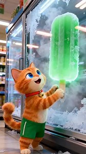 Cute Kitten Buys One HUGE Popsicle… and Shares It With the Whole World! 😍🍧#funbudstv #viral