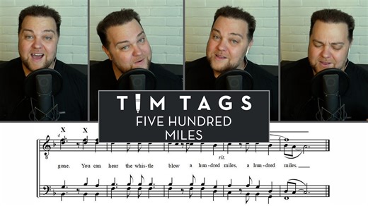 I absolutely love this tag, arranged by barbershop tagmaster, Darwin Scheel. This awesome tag needs to be sung by more people, so I challenge you to go out and sing it with others!! I hope you enjoy this one - inspired by the Peter, Paul & Mary song, Five Hundred Miles. #timtracks #timtags #quartet #barbershop #harmony #harmony #singing #acappella #peterpaulandmary | Tim Waurick