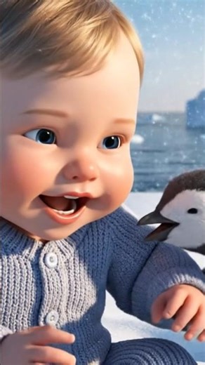 Baby Laughs with a Penguin 🐧😂 #CuteBaby #AnimalFriends #ViralShorts