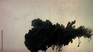 Acrylic colors ink in water in abstract fluid shapes Stock Video