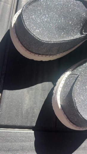 Sparkly metallic hey dude, slip on shoes are perfect for spring and any outfit you want to make shine @HeyDude #heydude #heydudeshoes #heydudes #heydudewendy