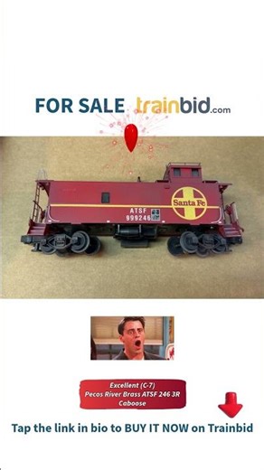 Available on Trainbid.com - Excellent (C-7) Pecos River Brass ATSF 246 3R Caboose