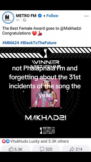 @Makhadzi Music @METROFMSA @Phalaphala_Fm