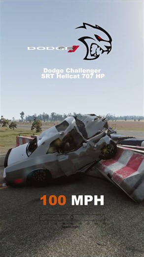 Dodge Hellcat Crash Test 💥 35–208 MPH… It Got Worse 😳 #hellcat #beamngdrive #crashtest