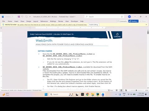 Shelly Cashman Excel 365/2021 | Module 10: SAM Project 1b WebSmith