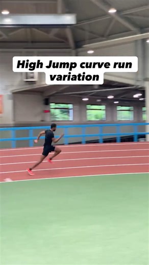Jeremy Fischer on Instagram: "This is one of the many high jump curve run variations we use in training. Running the curve on a banked track allows the athlete move faster, exaggerating the forces they would feel on a normal approach. Leaning on the curve helps them feel correct body positioning and gives a clearer sense of what to look for and how the approach should feel. By focusing on posture, alignment, and rhythm, they build better control and efficiency that transfers directly to their ap