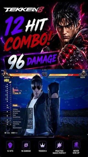 12 HIT COMBO = 96 DAMAGE! 😱 | Jin Kazama | TEKKEN 8