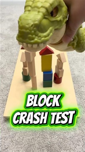 Block Crash Test: Can T-Rex survive? #toys #dinosaur #trex #youtubeshorts #shorts #viralshorts