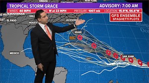 UPDATE: As of 10 a.m., Fred has been downgraded. According to the NOAA NWS National Hurricane Center, Fred is forecasted to regenerate as a tropical cyclone over the Gulf on Sunday and bring a risk of tropical storm conditions to portions of the northern Gulf coast. EYES ON THE TROPICS: Check this out! Two systems are brewing in the tropics, Tropical Storm Grace and Tropical Depression Fred. Both systems have a VERY SIMILAR forecast track. Tim Pandajis has the latest below. READ: https://www.kho