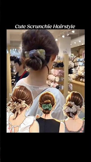 Cute Scrunchie Hairstyle 💝 Tutorial 🌹 Fairy Hair Lab 💕