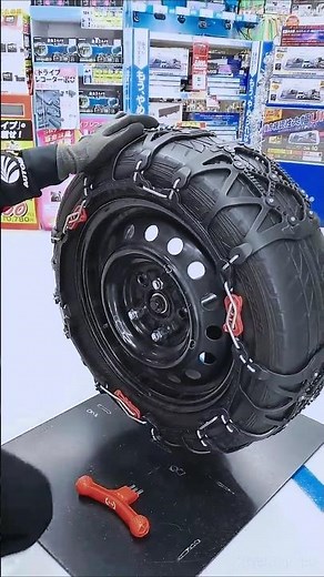 雪道用のタイヤチェーン装着方法 Snow chain , how to attach snow chain