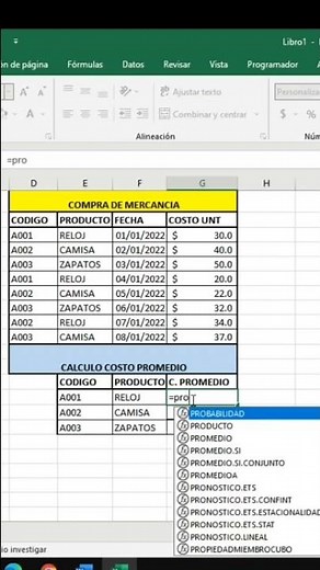 How to calculate the average cost of your products in Excel