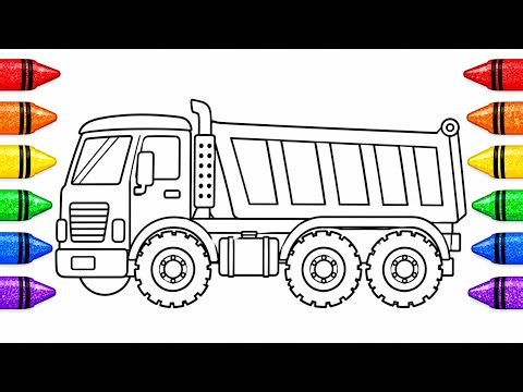 How to Draw a Dump Truck for Kids 🚚 | Easy Truck Drawing & Coloring | Step by Step