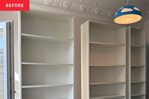 Before & After: An IKEA BILLY Hack Makes This Room “Much Cozier”