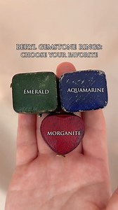 Beryl Gemstone Rings: Which ring would you choose? Beryl is a gemstone family that includes a variety of colorful precious stones, such as emerald, aquamarine, and morganite. For a limited time, take 15% off all regular priced beryl jewelry pieces. Click the link in our bio. Beryl rings shown: Emerald: ad21489 Aquamarine: a26169 Morganite: an74377 #emerald #aquamarine #morganite | EraGem