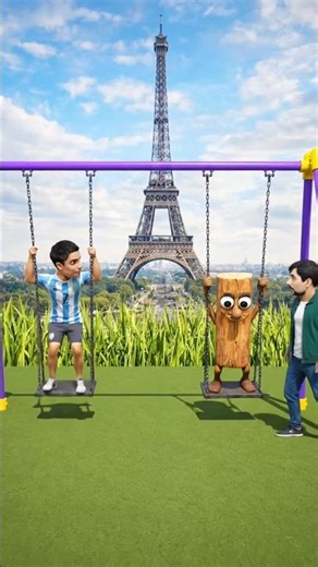 Funny Swing Surprise 😆 | Fast 3D Cartoon #shortsfeed #funnycartoon #3danimation