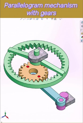 Parallelogram mechanism with gears