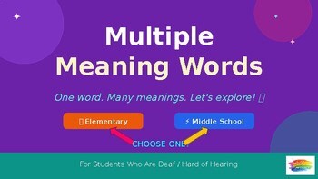 Multiple Meaning Words Bundle (Deaf/Hard of Hearing)