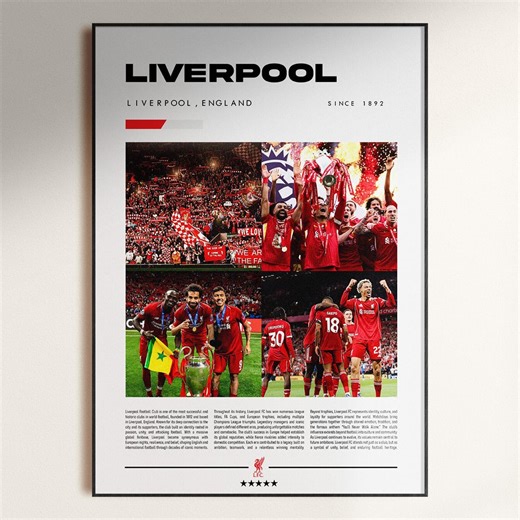 Liverpool FC Poster, Liverpool Decor, LFC Fan Gift, Liverpool Wall Art, Football Poster, Soccer Gift, Digital Download - Etsy