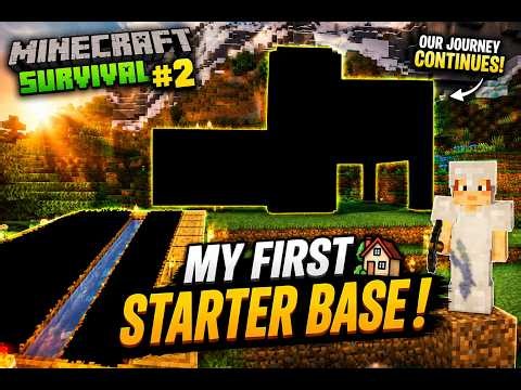 Minecraft Survival #2 | Building My First Starter Base! 🏡 | Malayalam