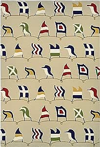 Couristan Outdoor Escape Nautical Flags Indoor/Outdoor Area Rug, 5'6" x 8', Sand