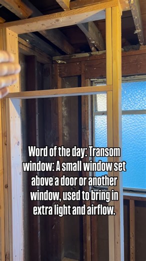 Ryan and Jenica on Instagram: "We hope the plumbers like what they see #plumbinglife #midcentury #transomwindow #diy #renovation"