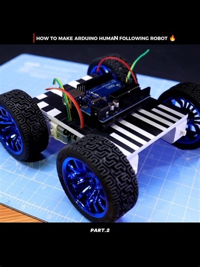 DIY Arduino Human Following Robot 🏃‍♂️💨 | 100% Working Project! 🚀 #HumanFollowingRobot #carlover