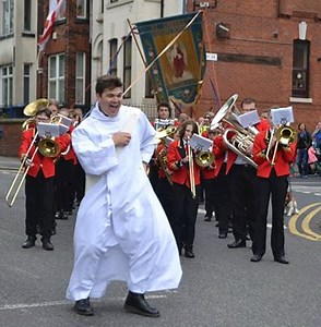 65K views · 382 reactions | The Reverend Ben Brady made quite an impression strutting his stuff on the Whit Walk  (Turn the sound up!!) | Manchester Evening News | Facebook