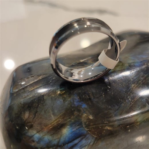 New!!! Tungsten Inlay Ring Core. 8mm Wide With 4mm Channel. Highly Polished Comfort Ring Ready for Your Inlay of Stones, Abalone, Resin, Etc - Etsy