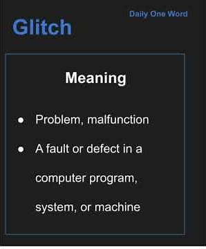 Meaning of Glitch