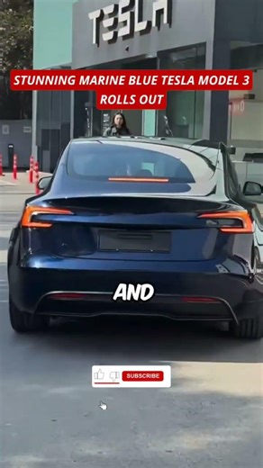 Stunning Marine Blue Tesla Model 3 Rolls Out