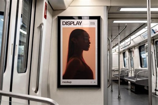 Download Train Advertising Display Mockup