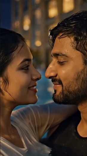 Romantic Pool Night 💙 Couple Goals at Luxury Apartment