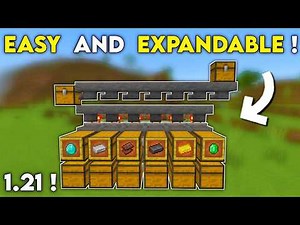 BEST 1.21 AUTOMATIC & EXPANDABLE ITEM SORTING SYSTEM TUTORIAL in Minecraft Bedrock (MCPE/Xbox/PC)
