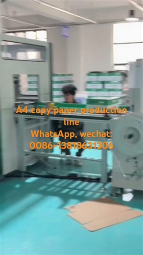 Automatic A4 copy paper production line, cut size sheeting, ream Wrapping, box packing, robot pallet