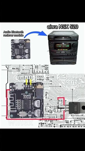 How to Install audio bluetooth reciever module to old hifi #short