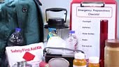 Emergency preparedness supplies. A large collection of supplies to be...