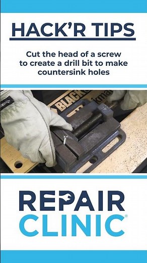 HACK'R TIPS - Cut the head of a screw to create a drill bit to make countersink holes.