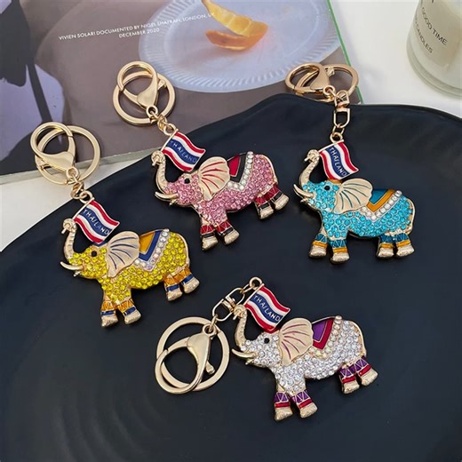 Y2E2noa War Elephant Thailand Hot-Selling Oil-Drip Elephant Car Keychain Pendant Small Gift | Lazada PH