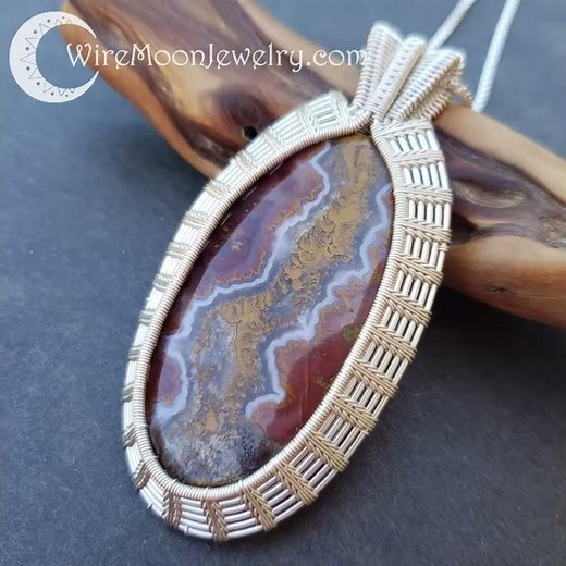 Work in Progress - Wire Wrapping a Silver Bail on Agate