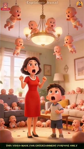 इतने सारे बच्चे मेरे घर में कैसे 😱😂#shorts #shortsfeed #viral #animation #animationexplainervideo