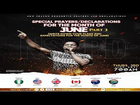 New Season Prophetic Prayers and Declaration [NSPPD] - 3rd June 2021