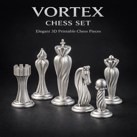Vortex Chess Set STL – Modern Sculpted 3D Printable Game (instant Download) - Etsy
